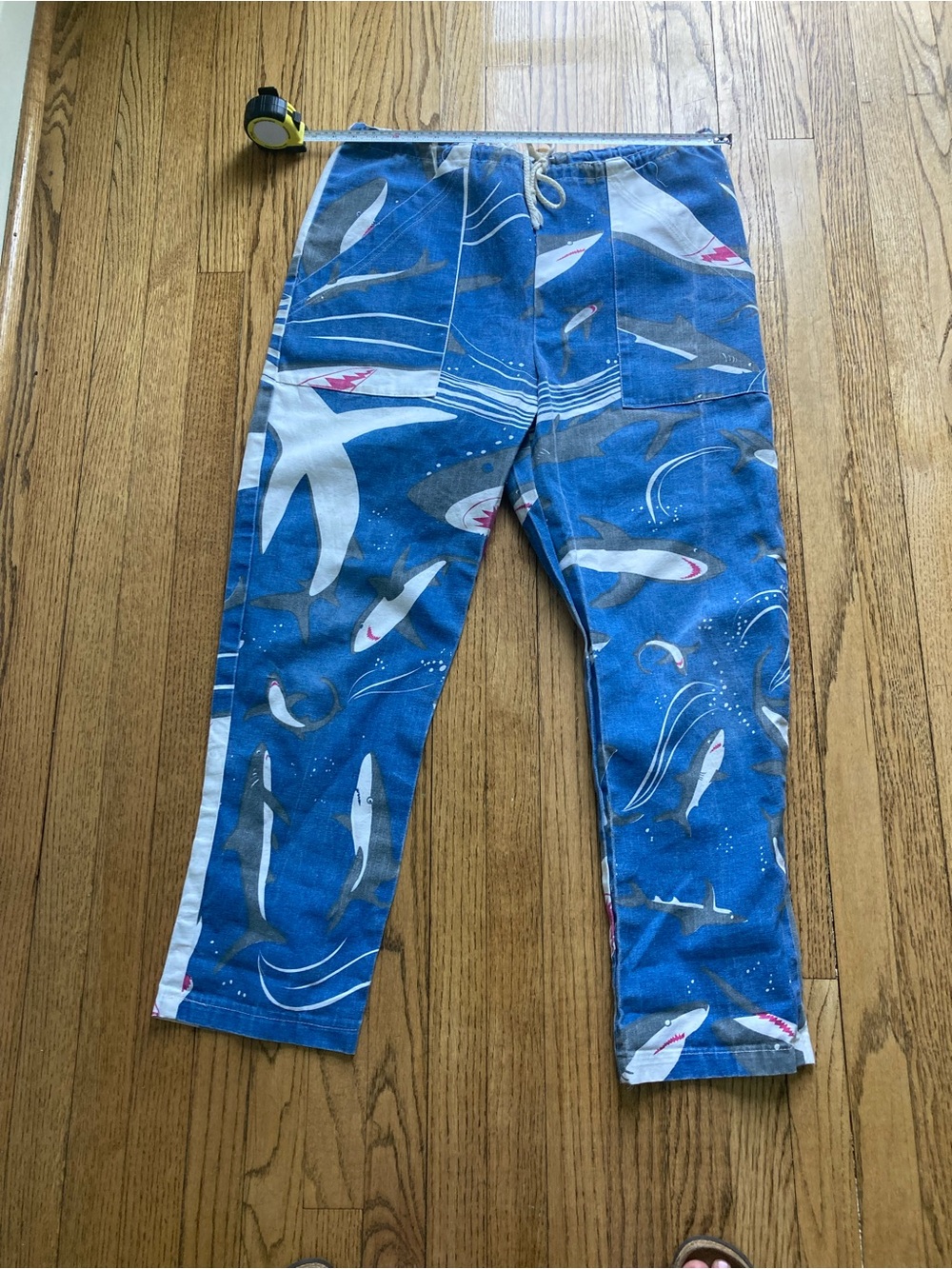 Michigan Rag Co vintage Shark-Print Pull-On Pants